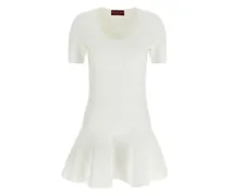 GG Jacquard-Kleid mit rundem Ausschnitt - Weiß