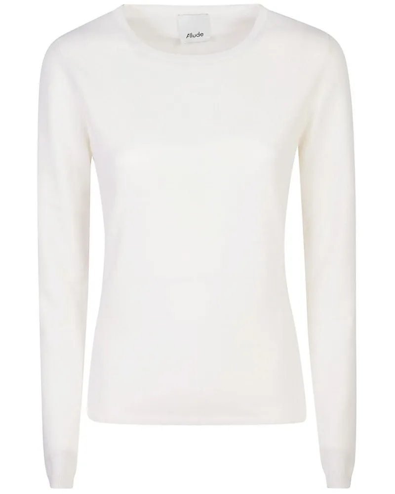 ALLUDE Pullover mit Rundhalsausschnitt - Weiß Weiß
