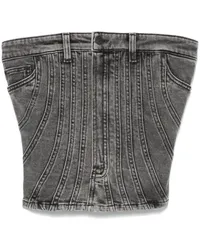 Thierry Mugler Bustier aus Denim Schwarz