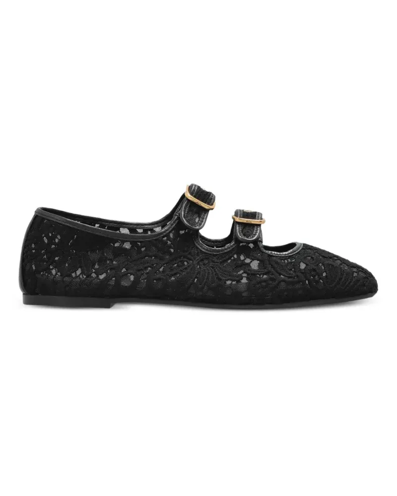 Attilio Giusti Leombruni Ceramic Romantic lace ballet flats - Schwarz Schwarz