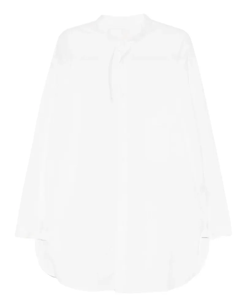 Yohji Yamamoto Langarmshirt mit Stehkragen - Weiß Weiß
