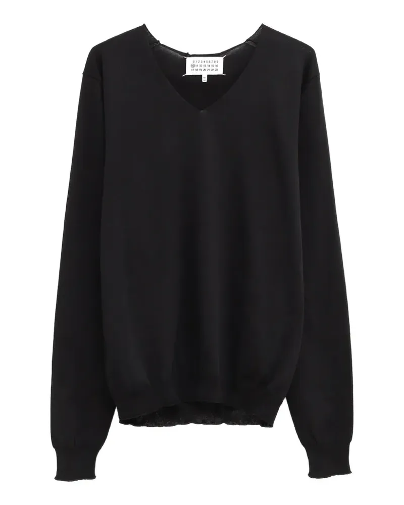 Maison Margiela Pullover mit V-Ausschnitt - Schwarz Schwarz