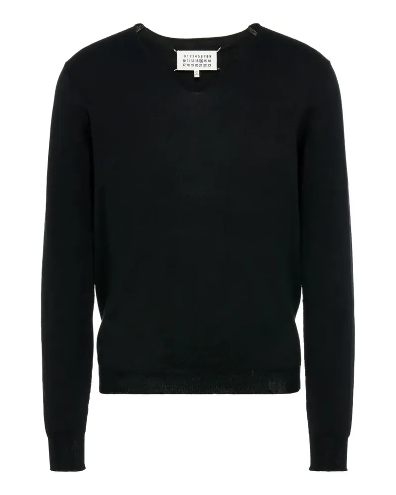 Maison Margiela Pullover mit V-Ausschnitt - Schwarz Schwarz