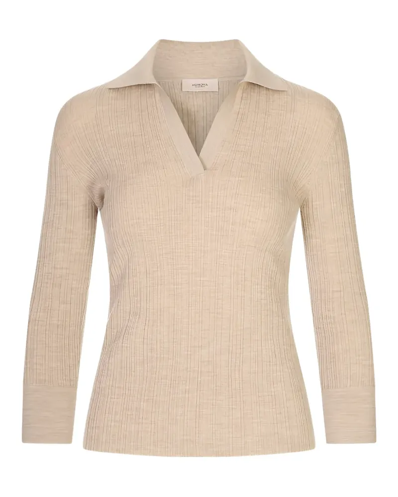 AGNONA ribbed-knit buttoned-cuff sweater - Nude Nude