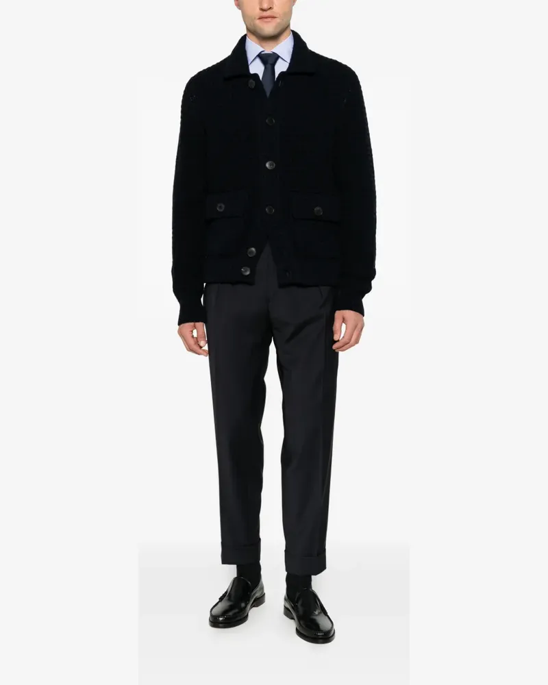 Berwich pleated turn-up trousers - Blau Blau