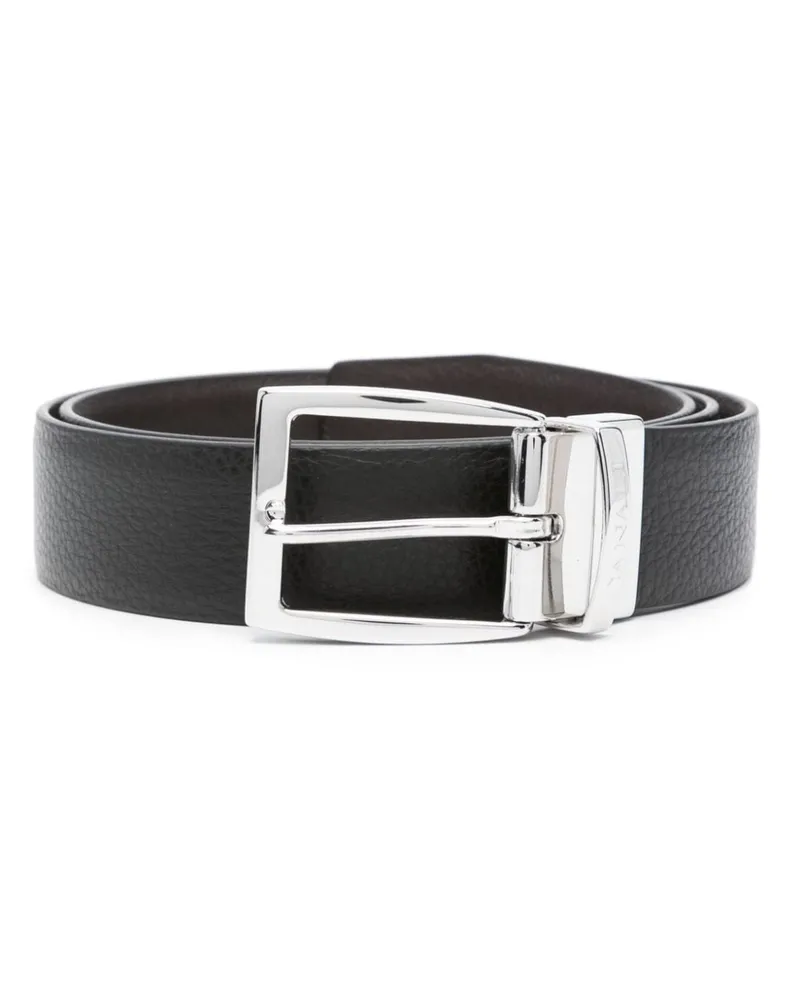Canali Gürtel mit Logo-Gravur - Schwarz Schwarz