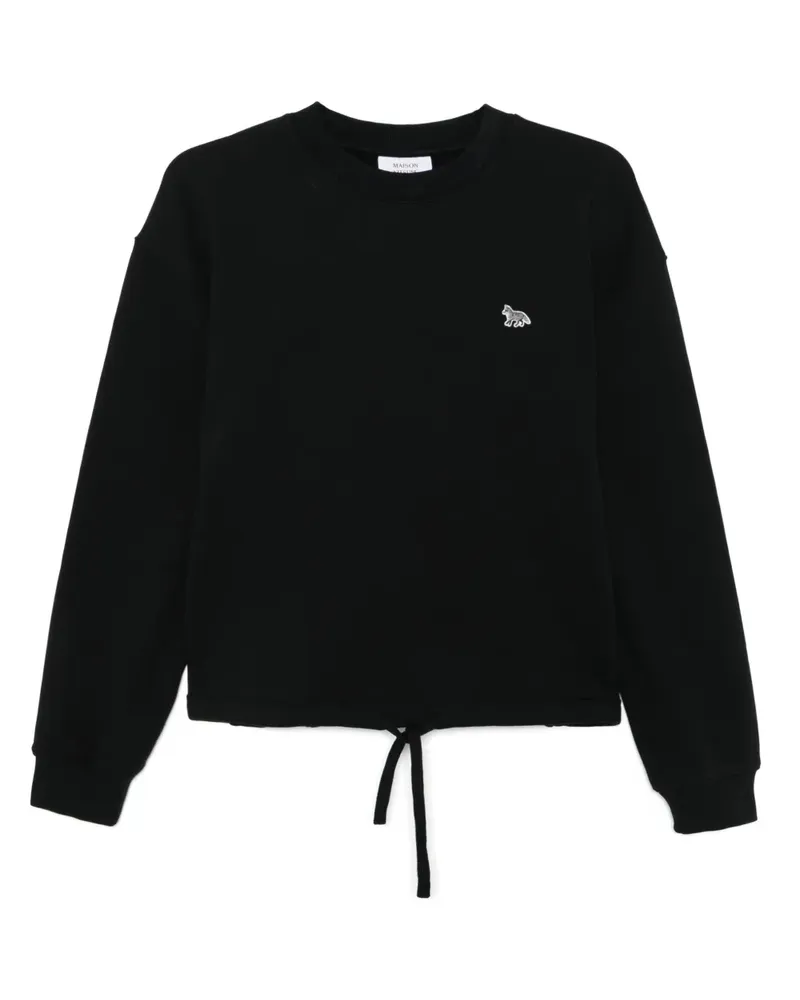 Kitsuné Sweatshirt mit Fuchs-Patch - Schwarz Schwarz