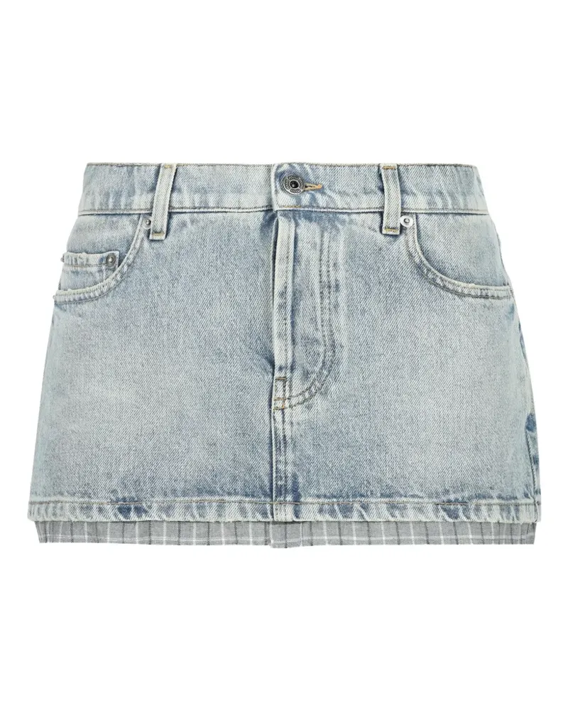 Miu Miu layered-hem denim skirt - Blau Blau