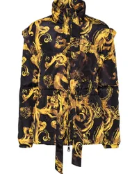 Versace Jeans Daunenjacke mit Barocco-Print Schwarz