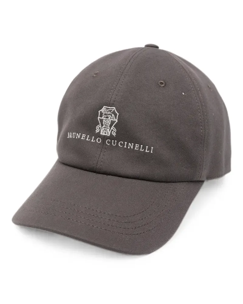 Brunello Cucinelli embroidered-logo baseball cap - Grau Grau