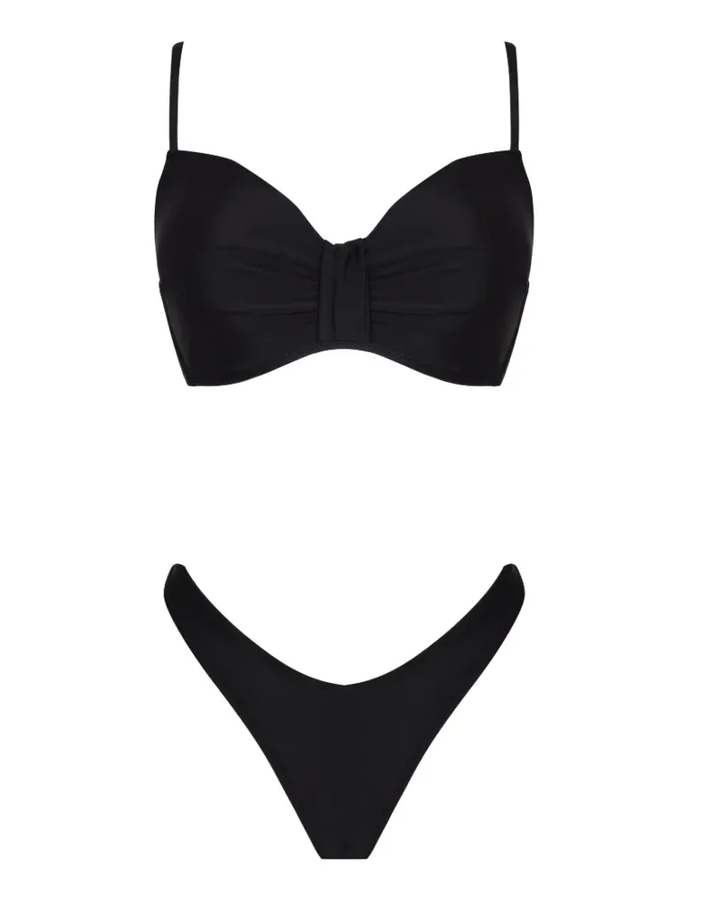 Amir Slama Geraffter Badeanzug - Schwarz Schwarz