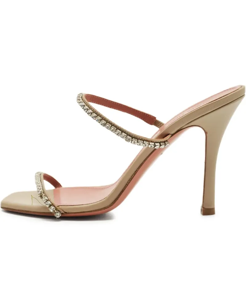 Amina Muaddi Pre-owned Sandalen mit Kristallen 100mm - Nude Nude