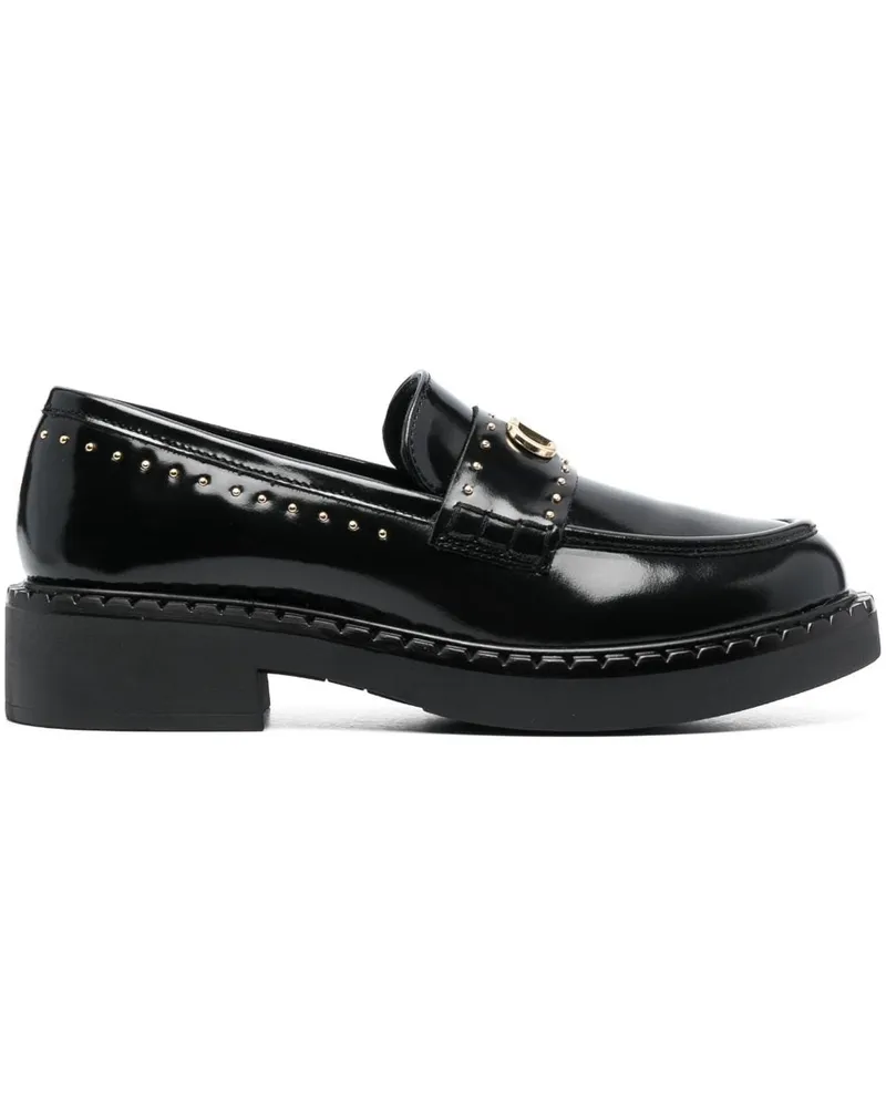 Twin-Set Loafer mit Nieten Schwarz