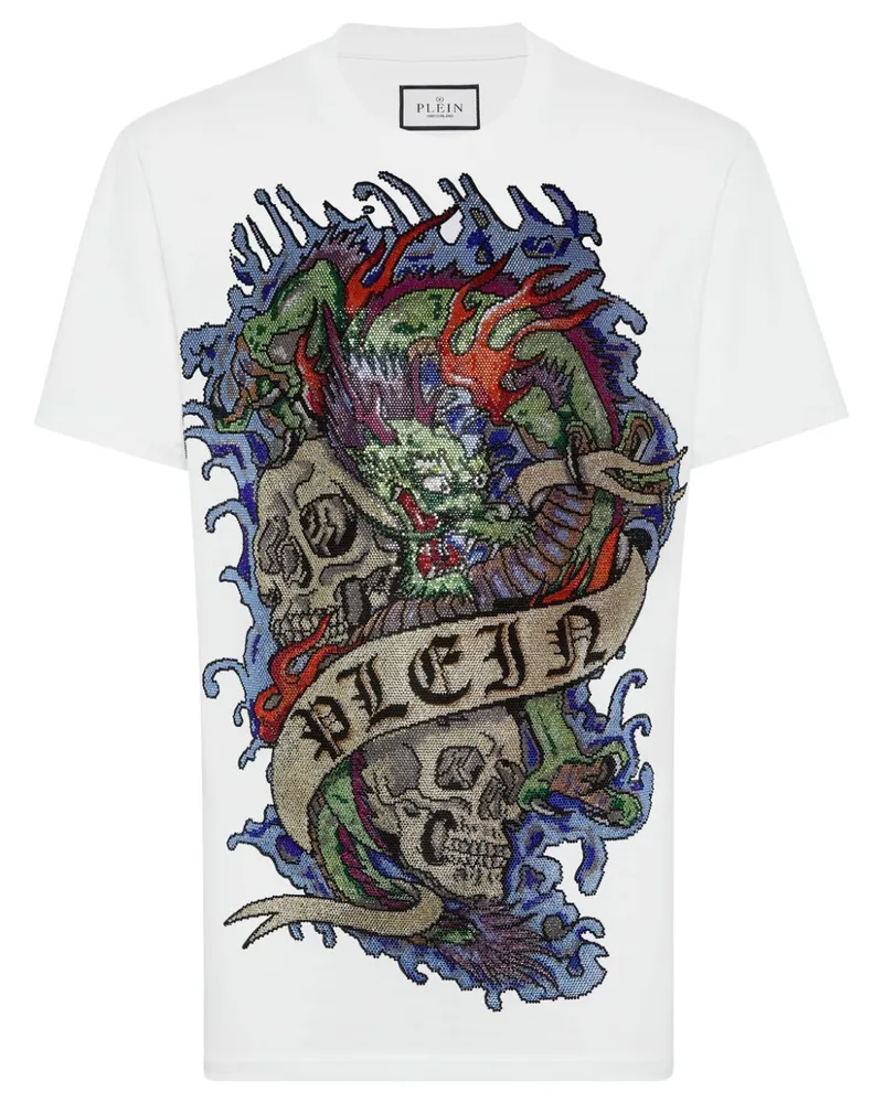 Philipp Plein T-Shirt mit Tattoo-Print - Weiß Weiß