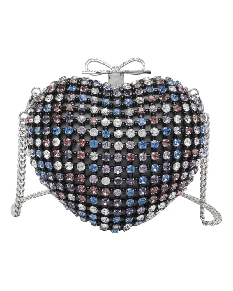 Self-Portrait heart-shaped mini clutch bag - Schwarz Schwarz