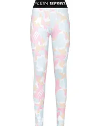 Philipp Plein Leggings mit Camouflage-Print Blau