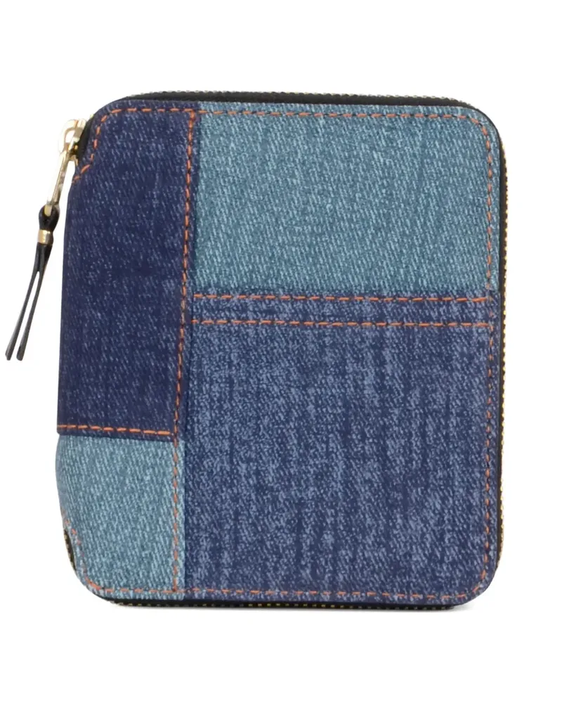 Comme des Garçons patchwork-denim zip-around wallet - Blau Blau