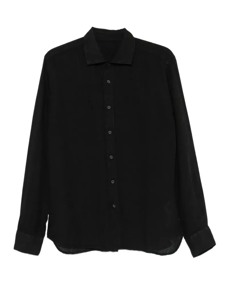 120% Lino long-sleeve button-up shirt - Schwarz Schwarz