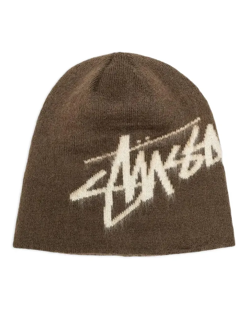 Stüssy Totenkopf-Baseballkappe mit Logo - Braun Braun