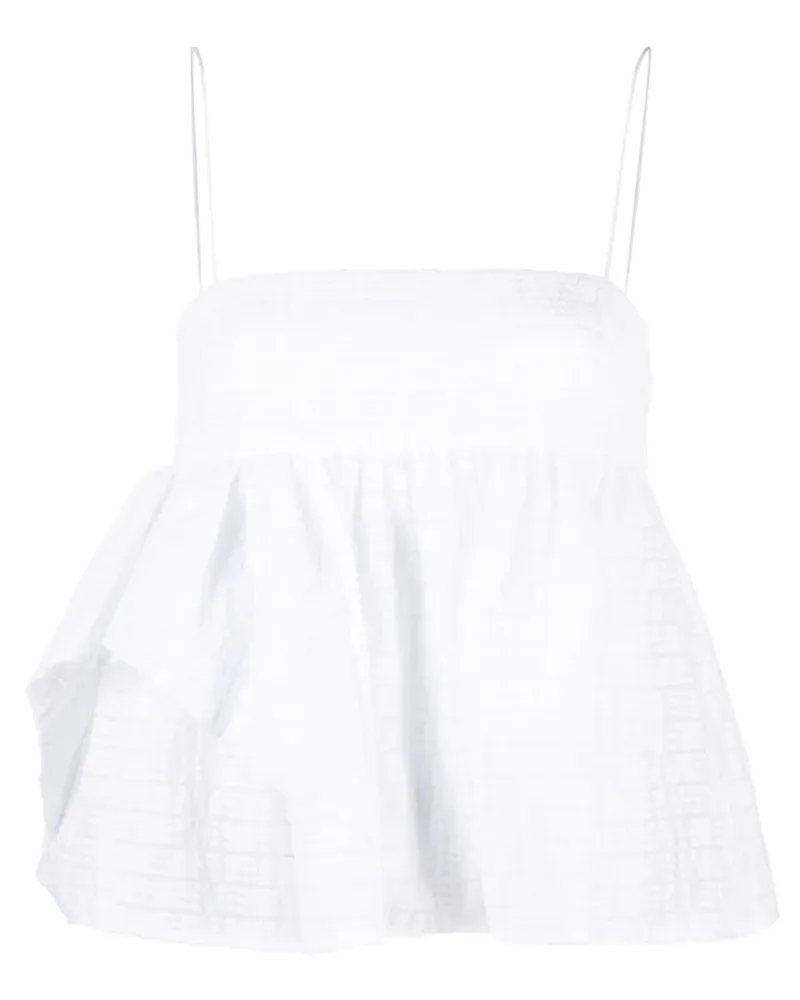 Cecilie Bahnsen Top mit Rüschendetail - Weiß Weiß