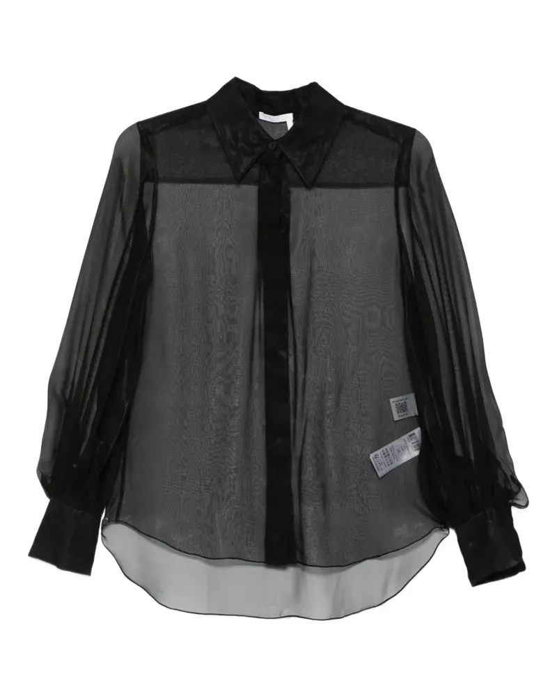 Chloé sheer puff-sleeve blouse - Schwarz Schwarz