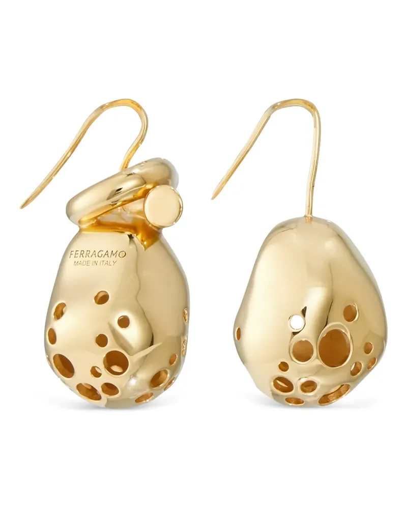 Ferragamo Hängeohrringe mit skulpturalem Cut-Out - Gold Gold