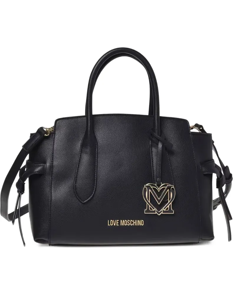 Moschino logo-plaque tote bag - Schwarz Schwarz
