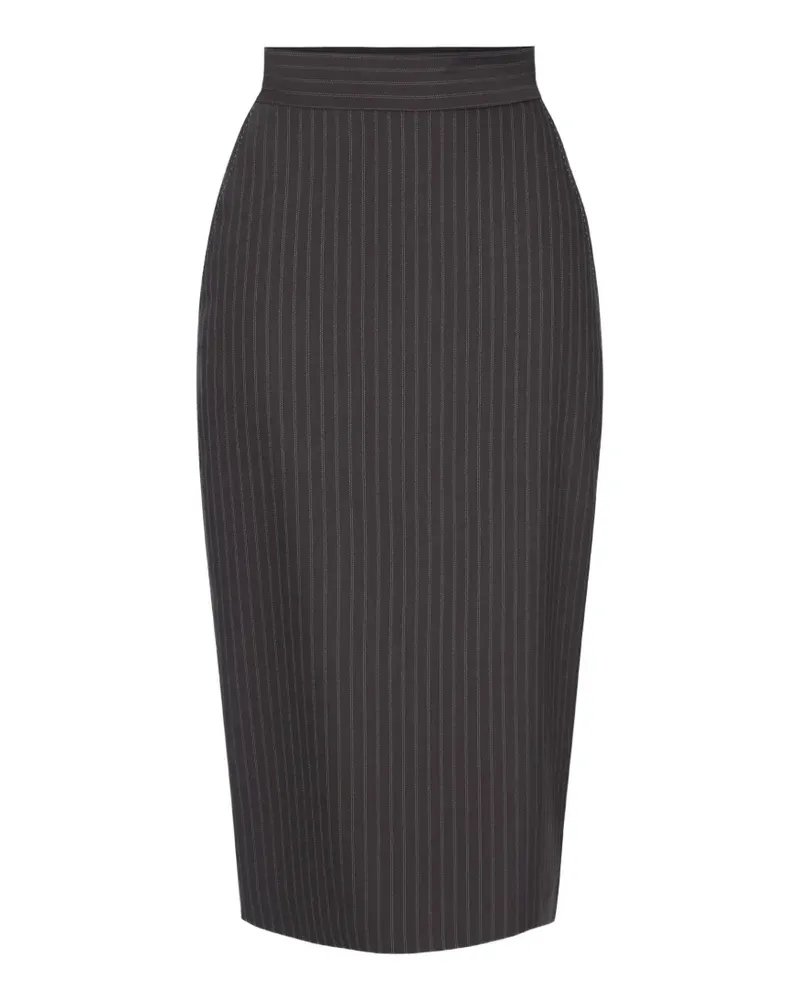 Elisabetta Franchi pinstriped skirt in cool wool fabric - Grau Grau