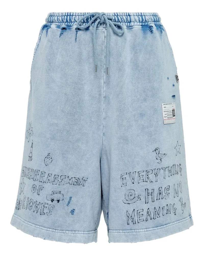 MIHARAYASUHIRO Shorts im Distressed-Look - Blau Blau