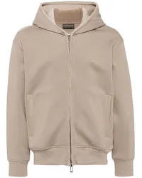 Emporio Armani Kapuzenjacke mit Logo-Stickerei Nude