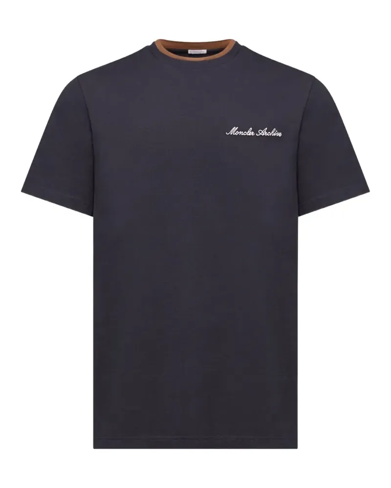 Moncler T-Shirt mit rundem Ausschnitt - Blau Blau