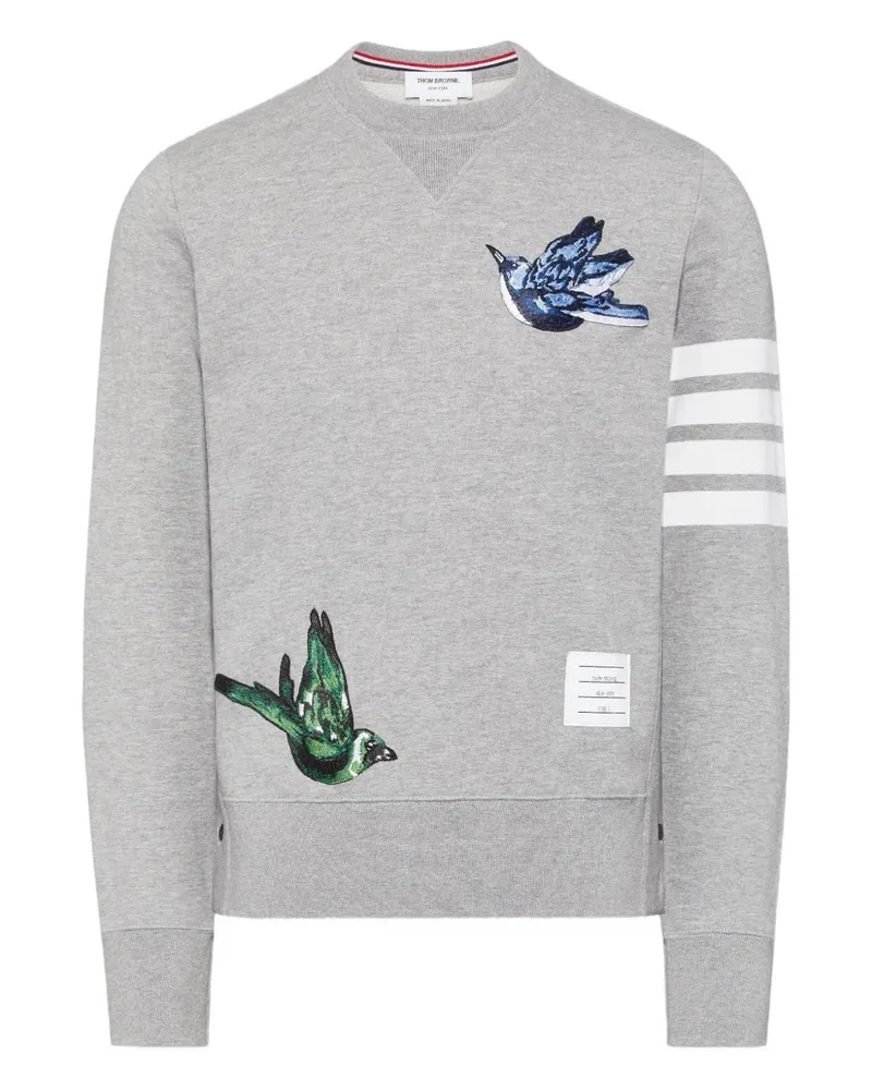 Thom Browne Sweatshirt mit Bar-Vogelapplikation - Grau Grau