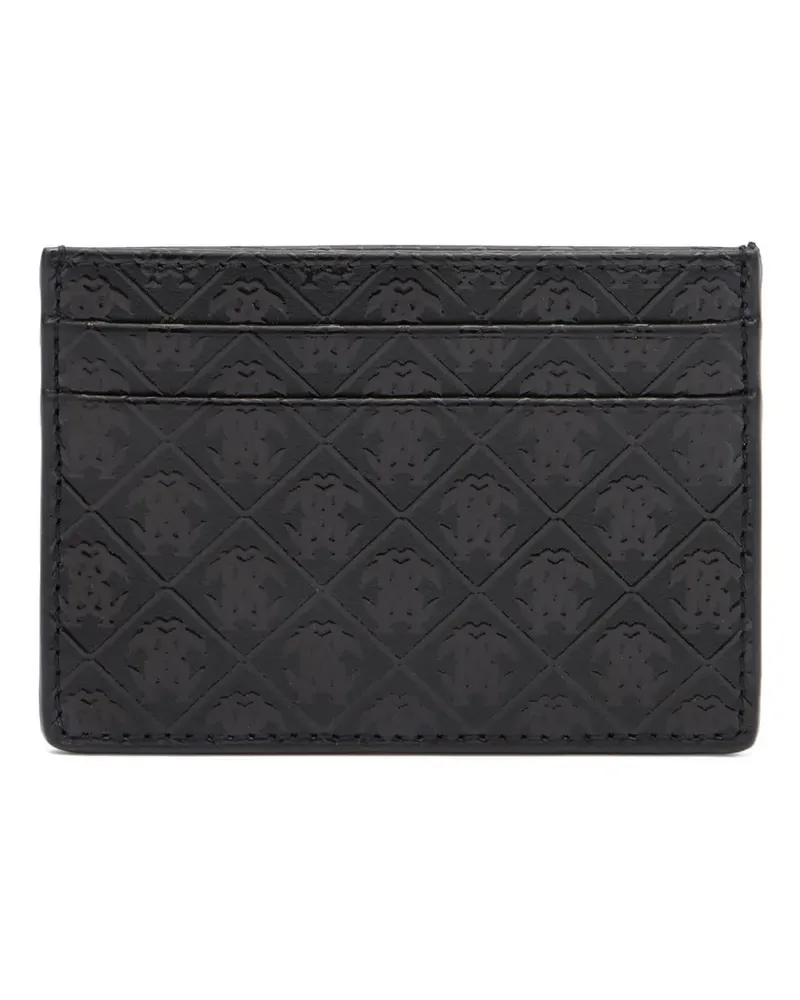 Roberto Cavalli Mirror Snake Kartenetui mit Monogramm-Prägung - Schwarz Schwarz