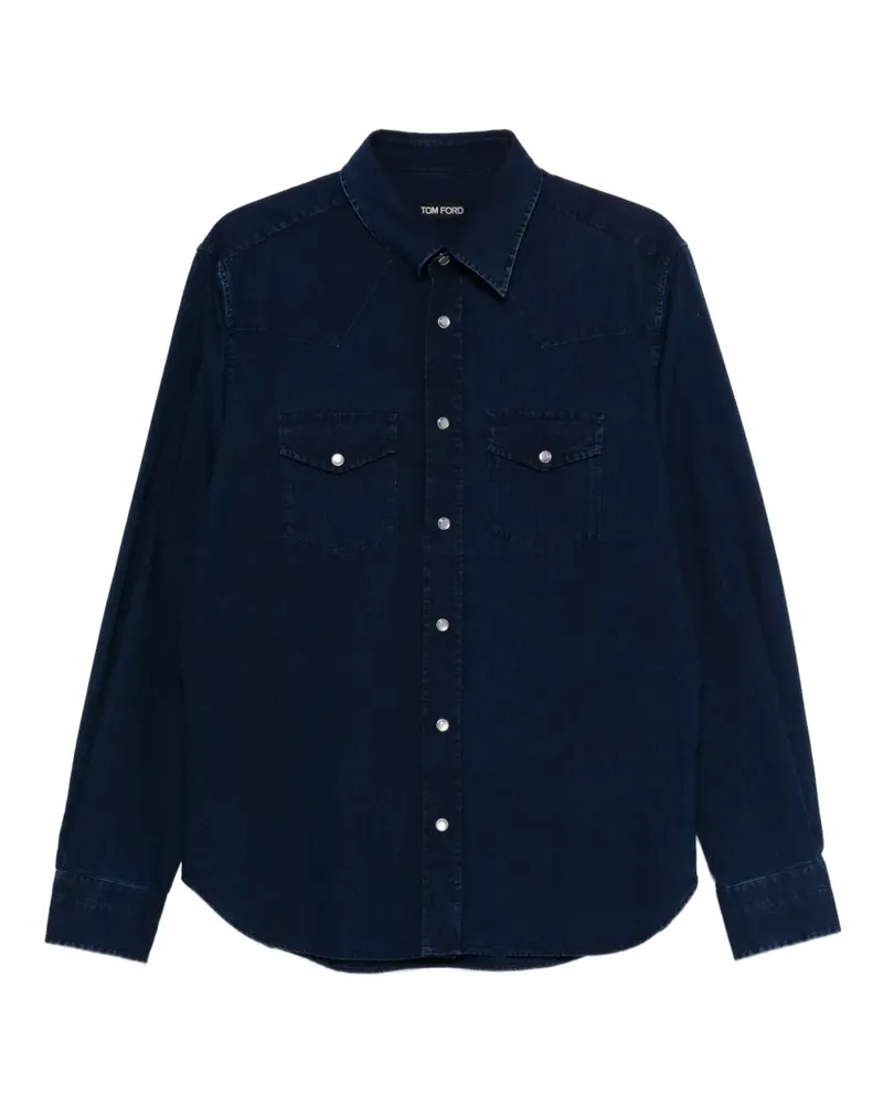 Tom Ford Hemd mit Brusttaschen - Blau Blau