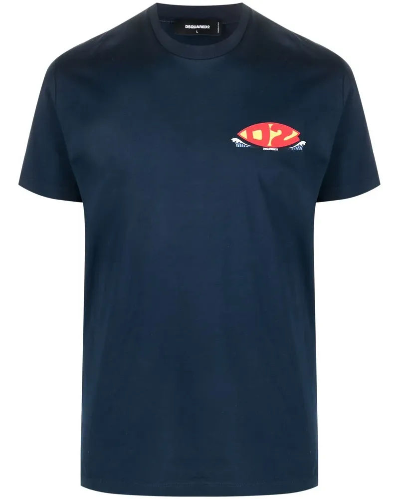 Dsquared2 T-Shirt mit Logo-Print - Blau Blau