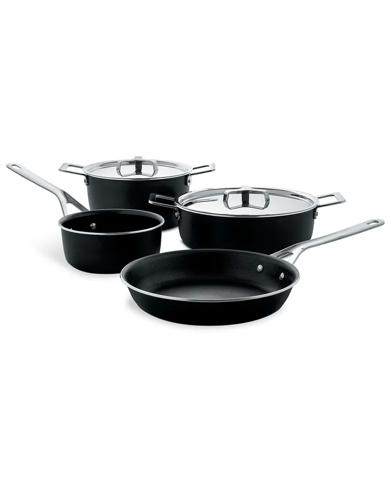 Alessi Set aus 6 Töpfen und Pfannen - Schwarz Schwarz