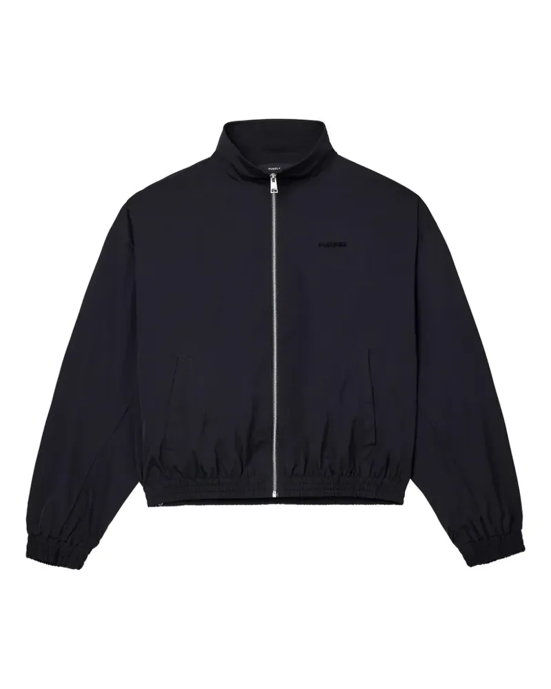 PURPLE BRAND logo-embroidered zip-up jacket - Schwarz Schwarz