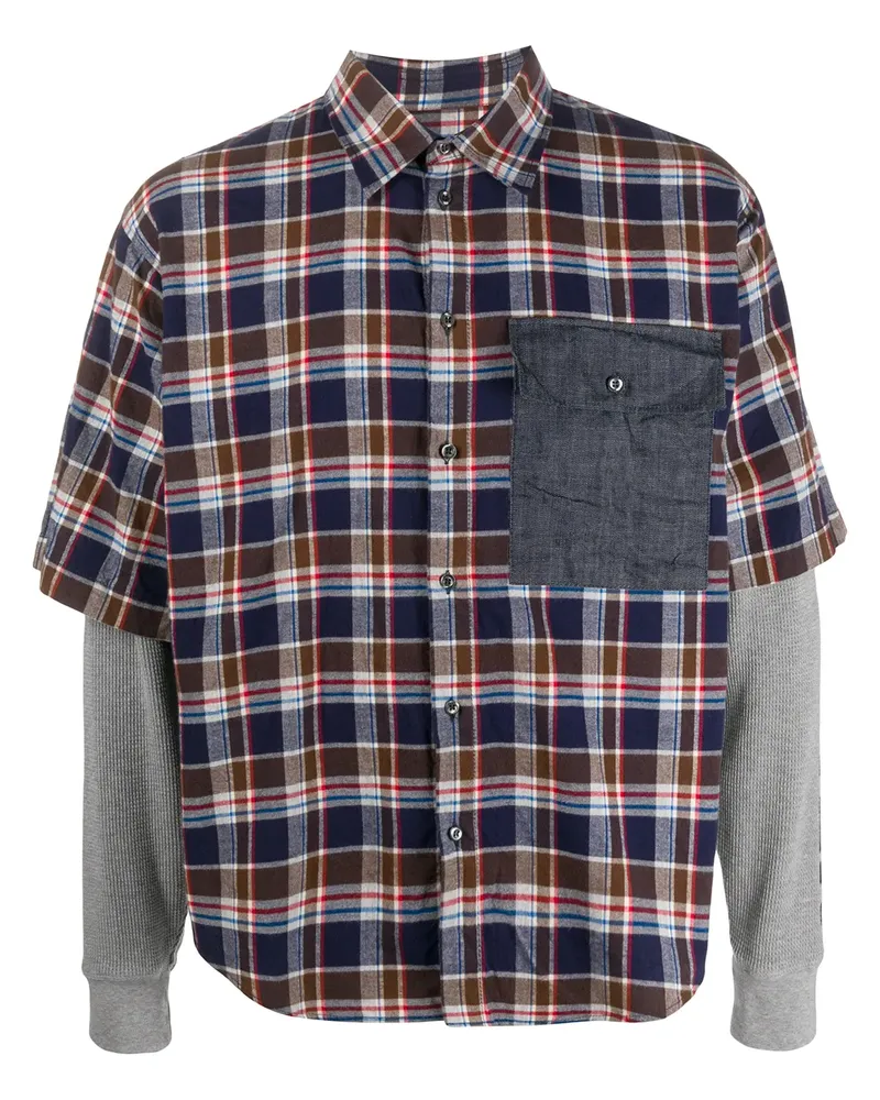 Dsquared2 Kariertes Hemd im Layering-Look - Braun Braun
