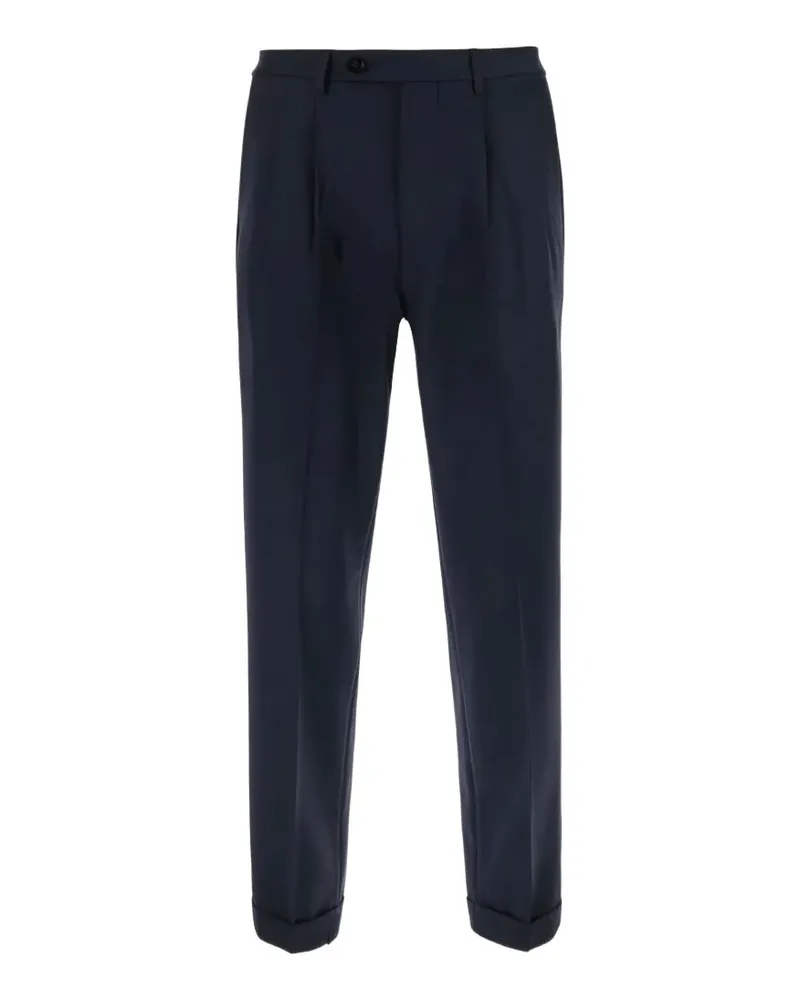 MICHAEL COAL pleated turn-up trousers - Blau Blau