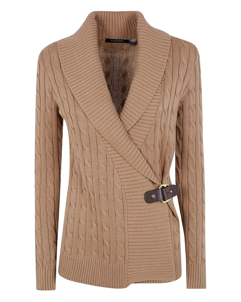 Ralph Lauren cable-knit buckled cardigan - Nude Nude