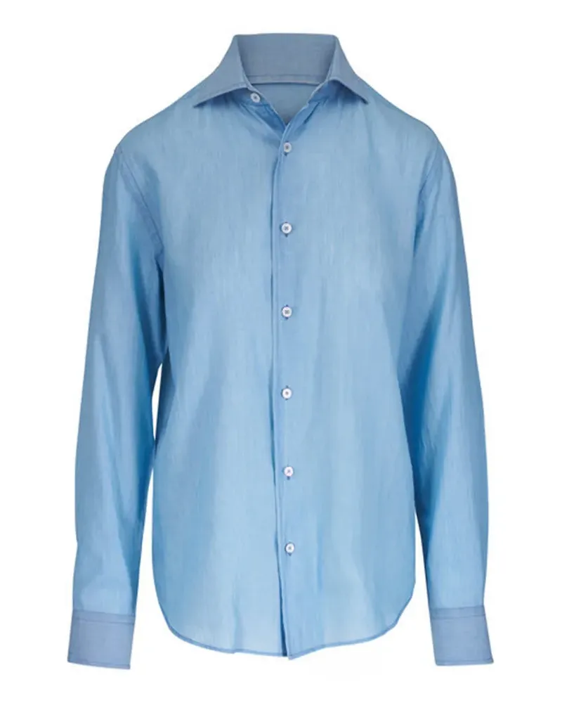 Fedeli Klassisches Jeanshemd - Blau Blau