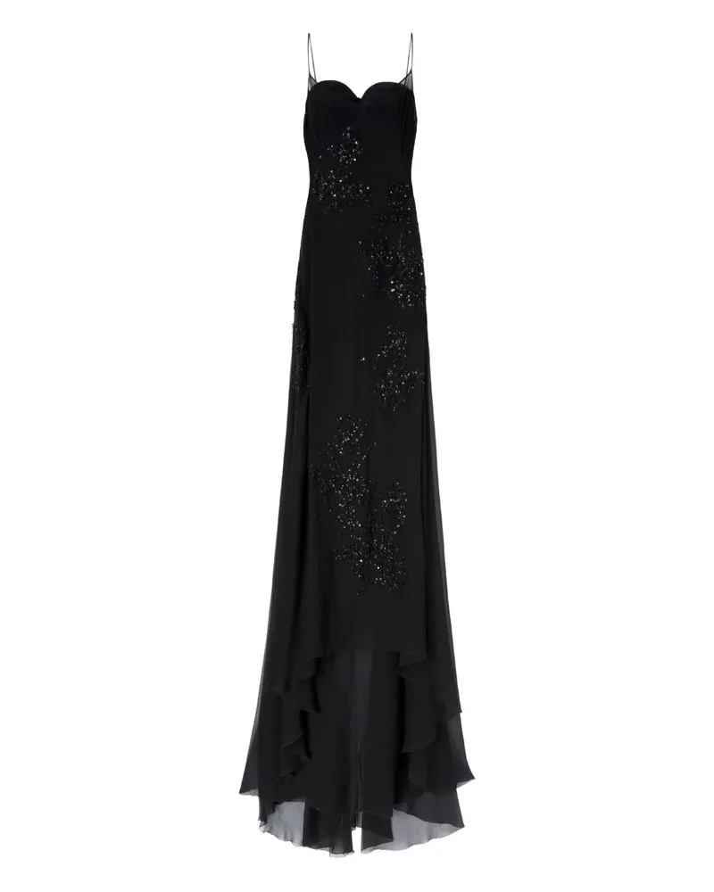 Ermanno Scervino Maxikleid mit Kristallverzierung - Schwarz Schwarz