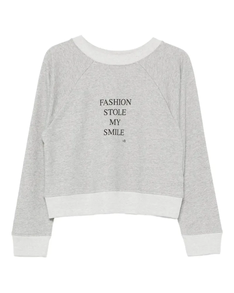 Victoria Beckham slogan-print raglan-sleeve sweatshirt - Schwarz Schwarz