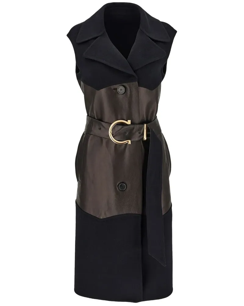 Ferragamo Ärmelloser Trenchcoat - Schwarz Schwarz