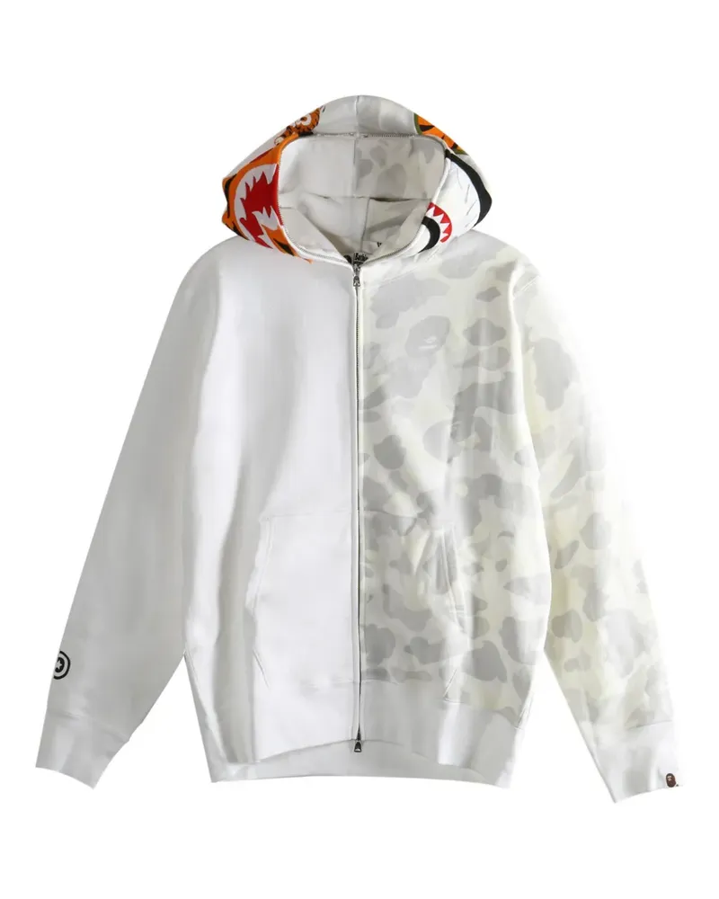 BAPE Kapuzenjacke mit Camouflage - Weiß Weiß