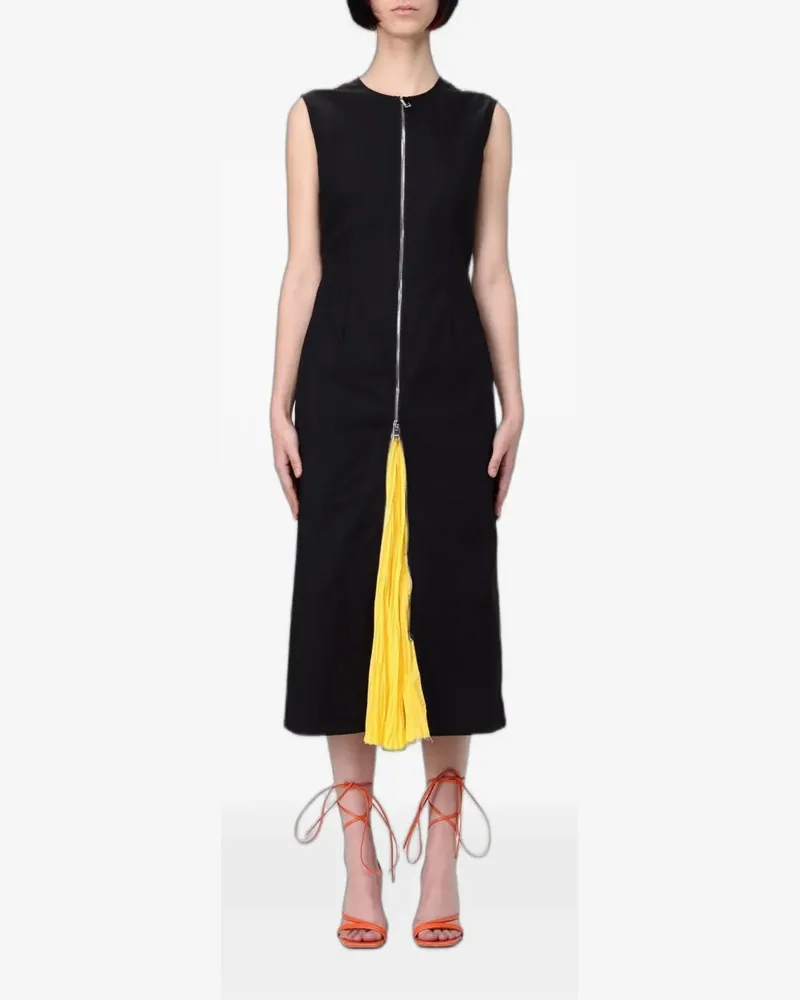 MSGM zip-fastening cut-out midi dress - Schwarz Schwarz