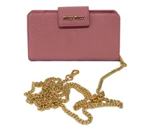 Handyhülle aus strukturiertem Leder - Rosa