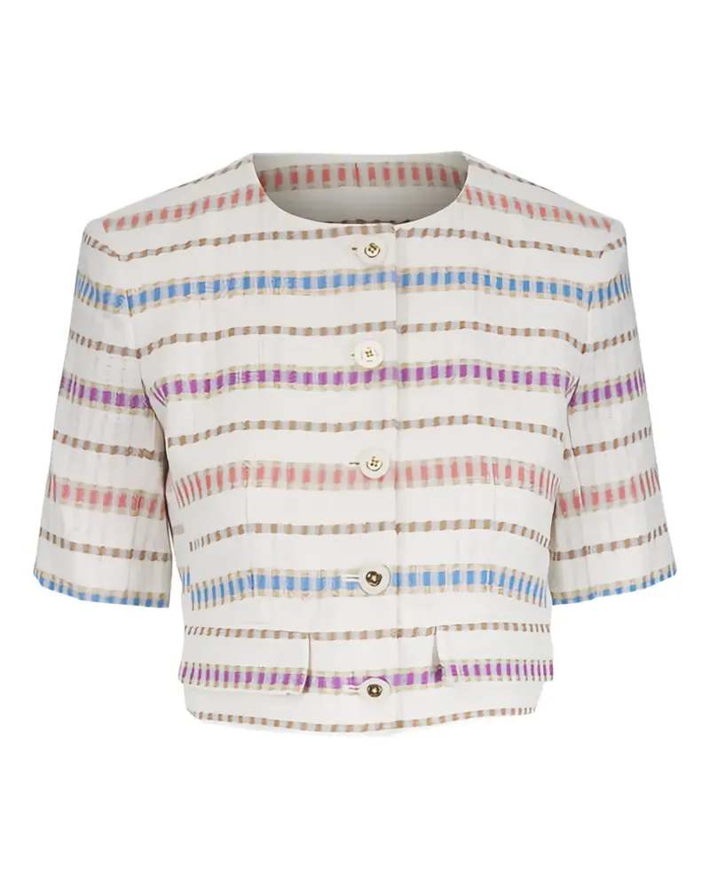 Veronica Beard striped cropped jacket - Nude Nude