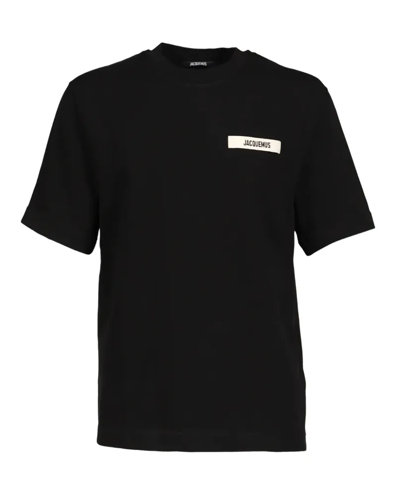 Jacquemus T-Shirt mit Logo-Patch - Schwarz Schwarz