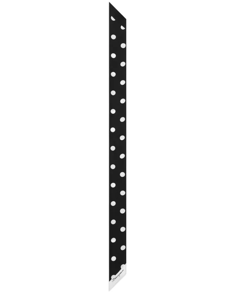 Dolce & Gabbana Stirnband aus Seide mit Polka Dots Schwarz